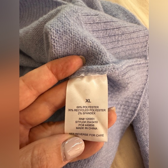 Sz XL Pink Rose periwinkle blue button front collared cardigan sweater very soft - Picture 4 of 8